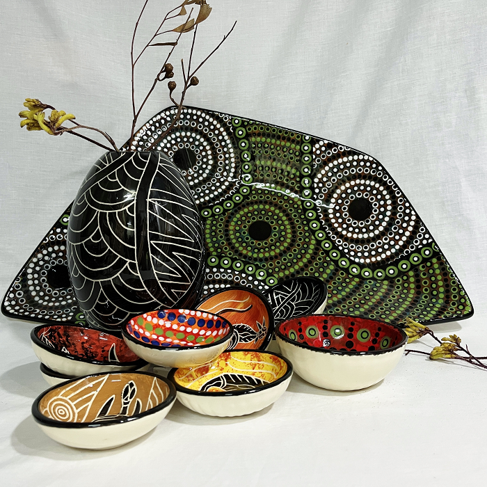 BNYM Indigenous design ceramics Australian aboriginal art Town & Country Gallery Gippsland