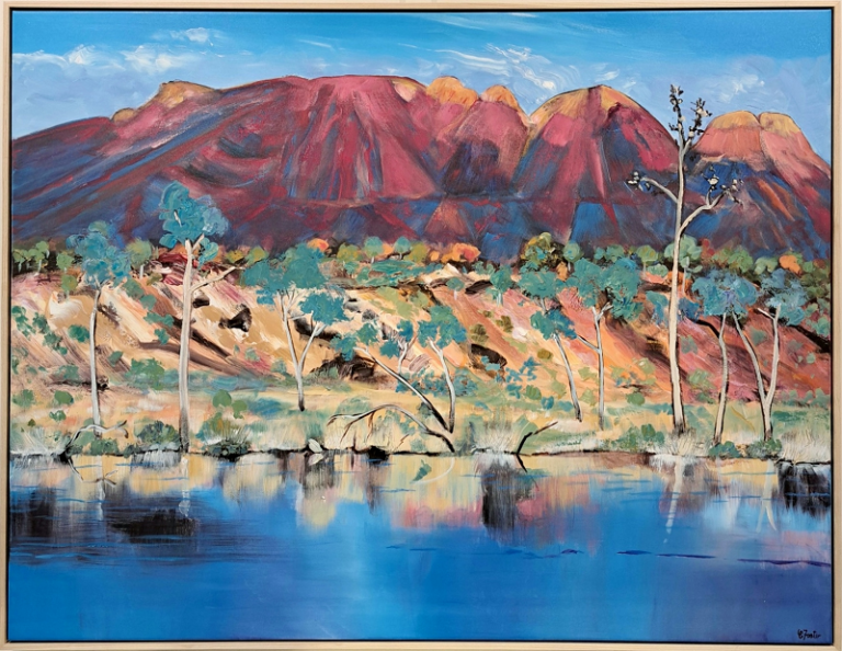 Carole Foster Reclining women Mt Sonder NT Australian landscape artist Town & Country Gallery Gippsland