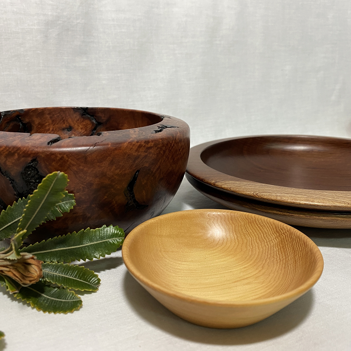 David Shaw Timber bowls Town & Country Gallery Yarragon Gippsland