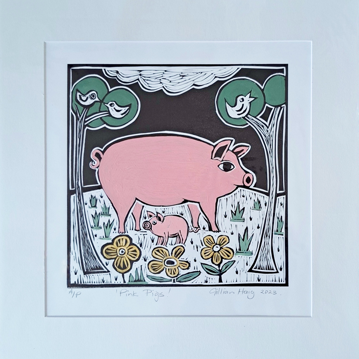 Gillian Haig Pink pigs Australian artist Town & Country Gallery Gippsland