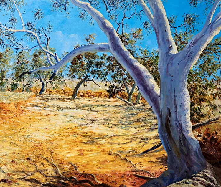 Graeme Myrteza Tibooburra creek bed Australian artist Town & Country Gallery Yarragon Gippsland