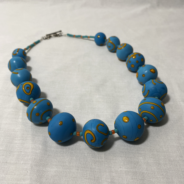 Helen Zitkevicius Turquoise Lampwork Glass bead Necklace