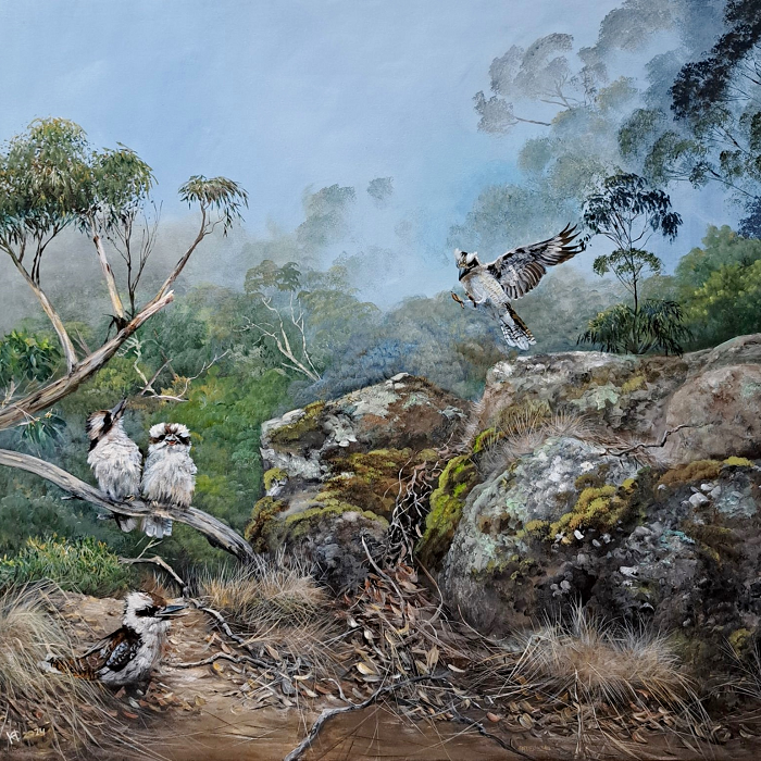 Helena Coltman Kookaburras Australian artist Town & Country Gallery Gippsland