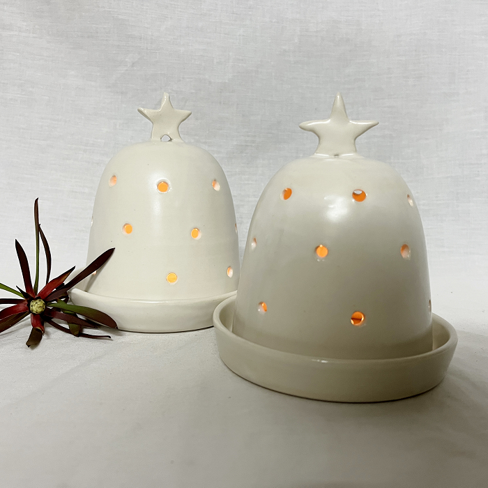Jessie Pittard Star tea light domes handbuilt ceramics Australian artist Town & Country Gallery Gippsland