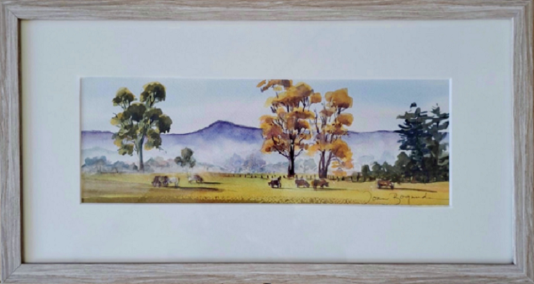 Joan Bognuda Mt Worth from Darnum-Allambee Road Australian landscape artist Town & Country Gallery Gippsland
