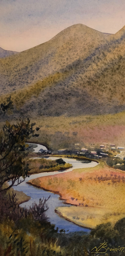 Lois Brown Tidal River from Tidal overlook Australian artist Town & Country Gallery Gippsland