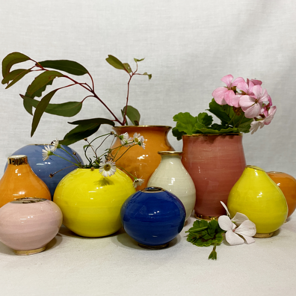 Lynley Northcott Small Vases Australian artist handcrafted ceramics Town & Country Gallery Yarragon Gippsland