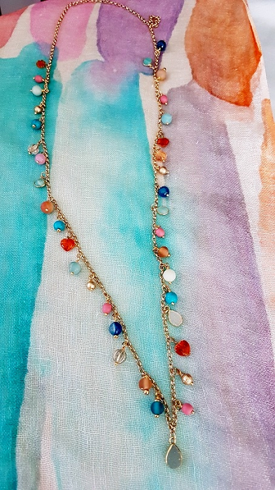 Lynn Walsh Eclectic Necklace mix of stones, glass Gippsland Town & Country Gallery Yarragon Australian Jewellery Artist