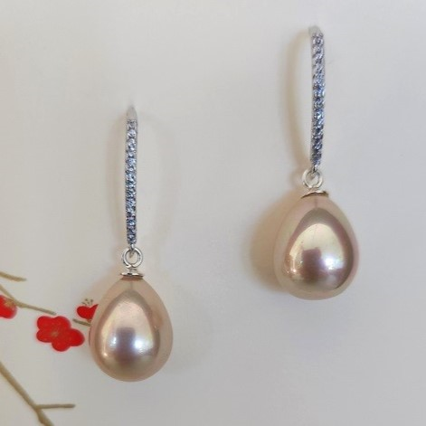 Lynn Walsh MOP shell St. Silver CZ Earrings Gippsland, Australian Jewellery Artist, Town & Country Gallery