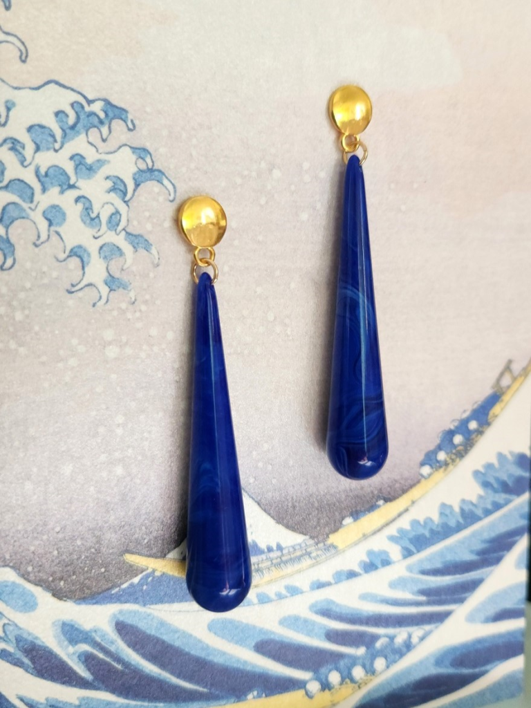 Lynn Walsh Resin with Gold EP findings Earrings Gippsland, Australian Jewellery Artist, Town & Country Gallery