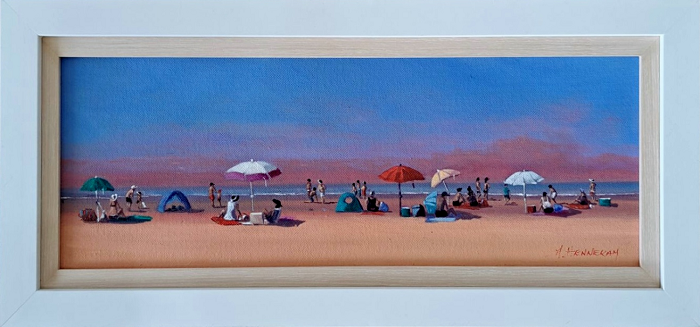 Mary Hennekam A crowded beach Australian artist, Town & Country Gallery, Gippsland