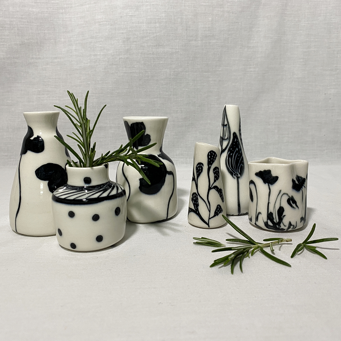 Mary Lou Pittard ceramic bud vases