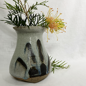 Minna Graham Hand made ceramic handprint vase Australian ceramic artist Town & Country Gallery Gippsland