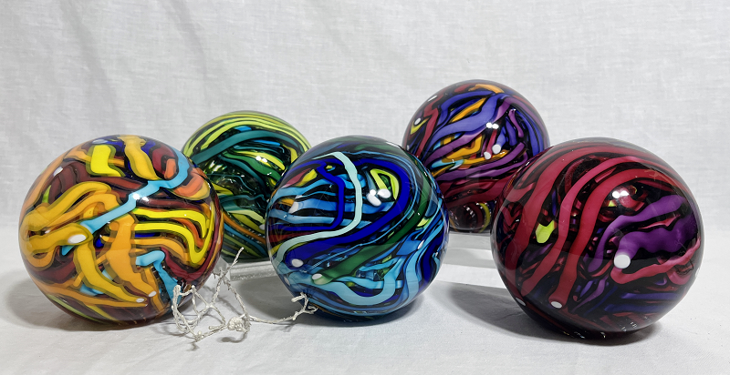 Patrick Wong Glass cane paperweights Australian artist Town & Country Gallery Gippsland