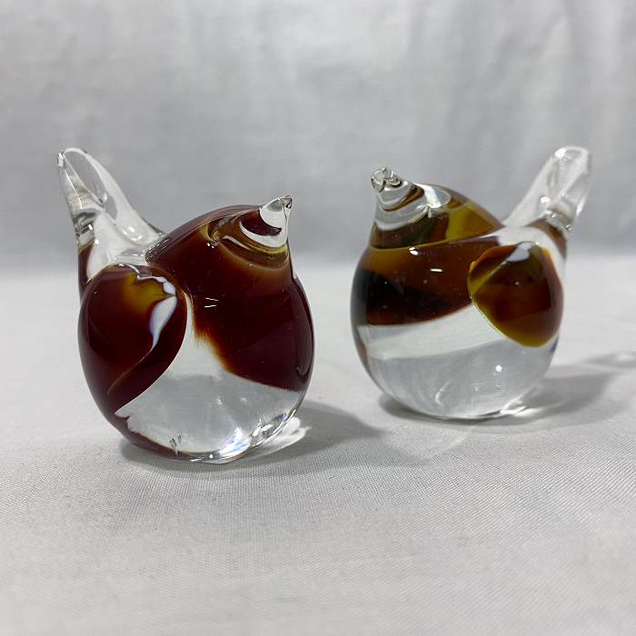 Patrick Wong handblown glass Amber birds
