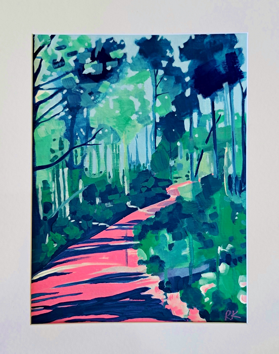Rachel Knoester Cooling shades of the forest unframed gouache on paper