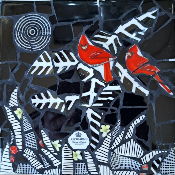 Rachel Knoester Red Cardinal birds Australian artist Town & Country Gallery Gippsland