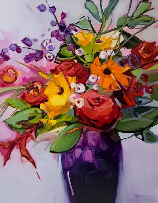 Sara Paxton Big Blooms oil on stretched canvas Australian artist Town & Country Gallery Gippsland