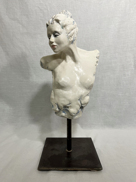 Susan Davies The answer lay within - bust sculpture Australian artist Town & Country Gallery Gippsland
