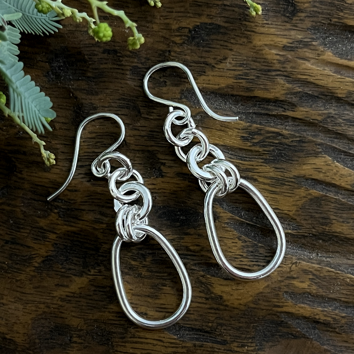 Tamara Dixon Silver drop earrings Exclaim Australian jewellery designer Town & Country Gallery Gippsland