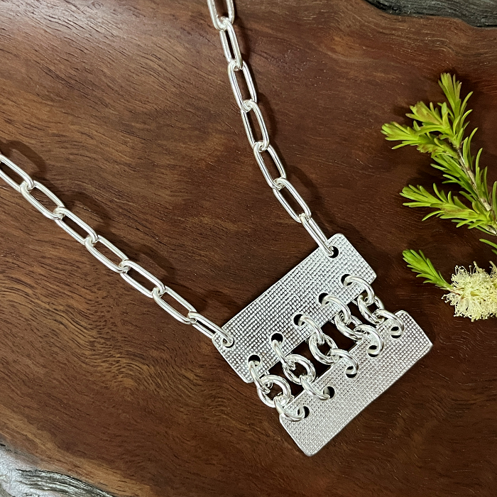 Tamara Dixon Slate - silver pendant necklace chain