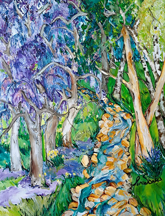 Tina Sonka The Jacaranda trees Australian artist Town & Country Gallery Gippsland