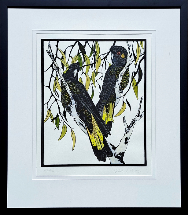 Vida Pearson Yellow tailed Black cockatoos Australian artist Town & Country Gallery Gippsland